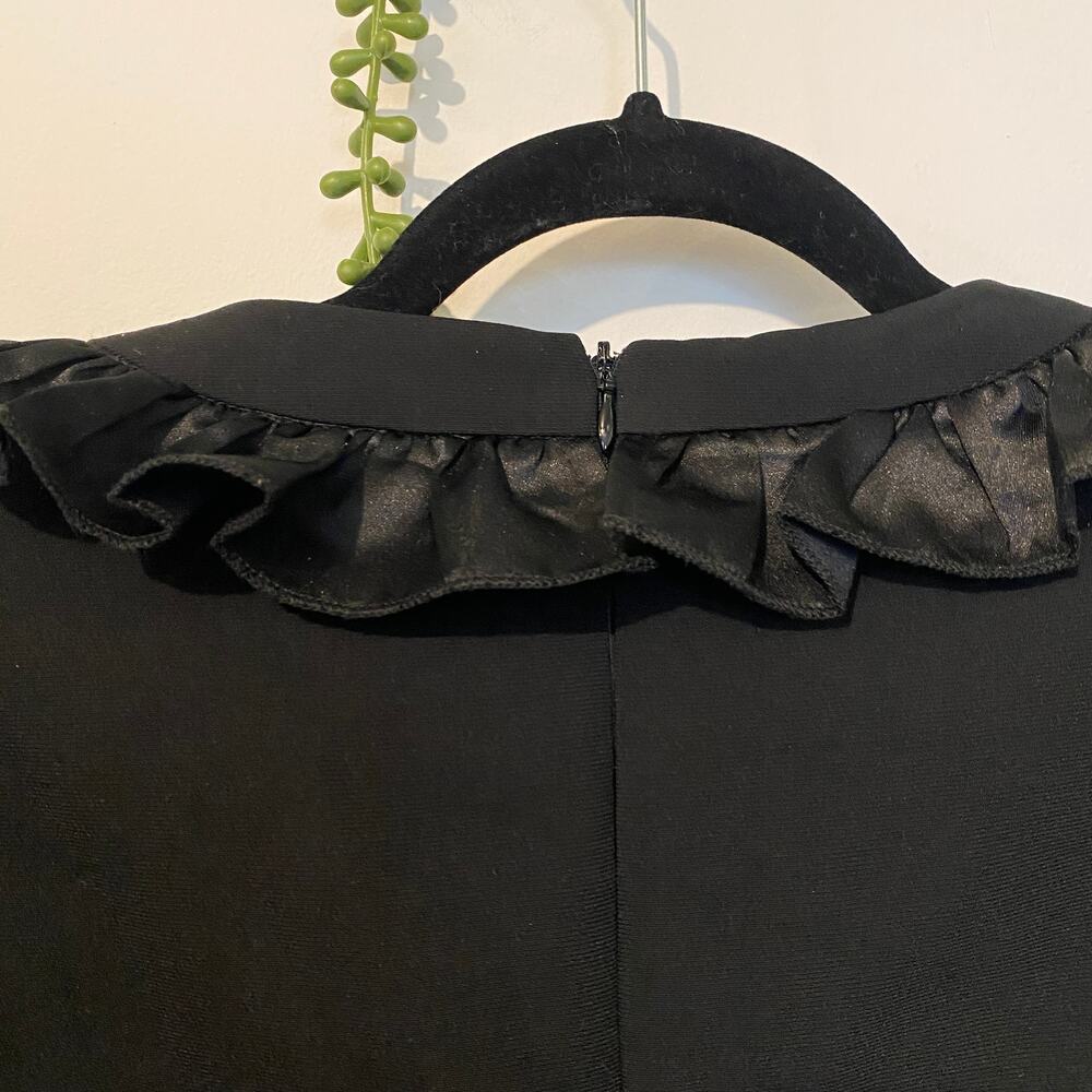 Alessandra Rich Black Rhinestone Long Sleeve Ruffle Mini Dress sz S - Picture 15 of 15